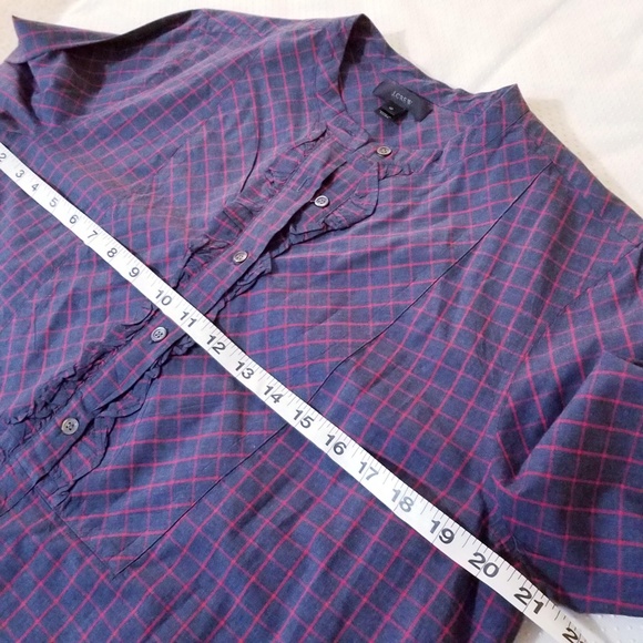 J. Crew Ruffle Popover in windowpane - Picture 6 of 8